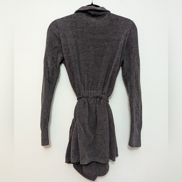 Barefoot Dreams Cozychic Ultra Lite Gray Rib Cardigan Carbon Gray Lounge - Picture 4 of 8